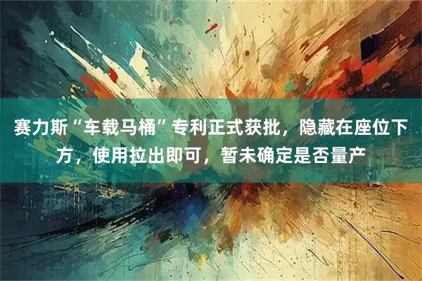 赛力斯“车载马桶”专利正式获批，隐藏在座位下方，使用拉出即可，暂未确定是否量产