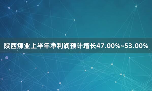 陕西煤业上半年净利润预计增长47.00%~53.00%
